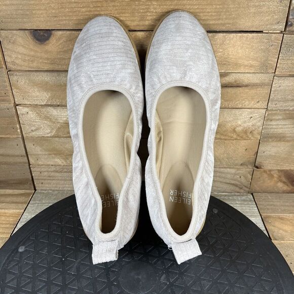 Women's Size 6 Eileen Fisher Notion Leather Ballet Flat Gray Slip On NWOB - Picture 5 of 10